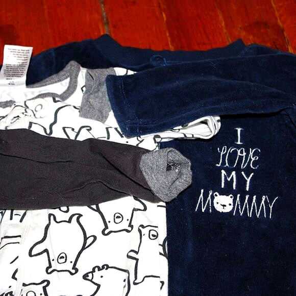 Baby Boy Sleep & Play Bundle - 3-6 Months - 5 Piece Lot - Footed Pajamas - Picture 3 of 14